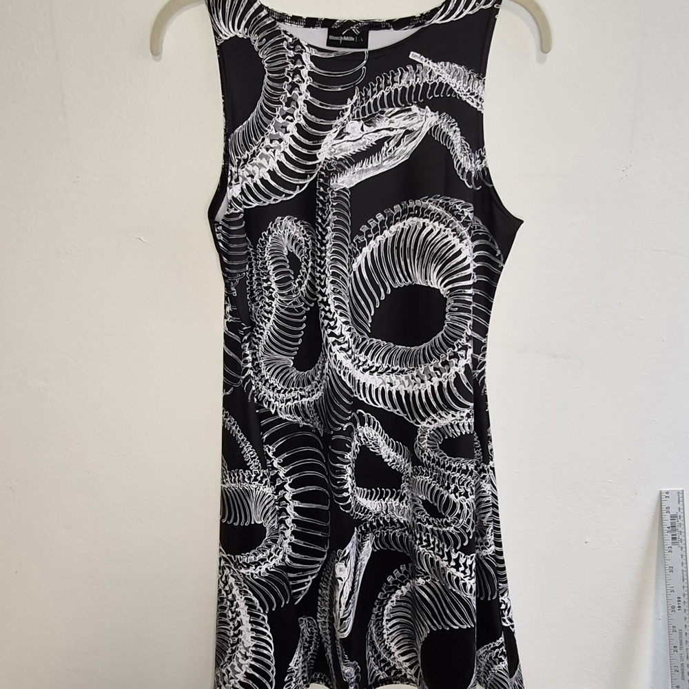 Blackmilk Monochrome Spiral Midi Dress